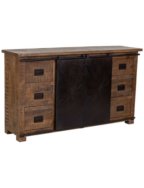 Buffet industriel bois de manguier et fer 160 cm Sheffield