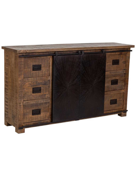 Buffet industriel bois de manguier et fer 160 cm Sheffield
