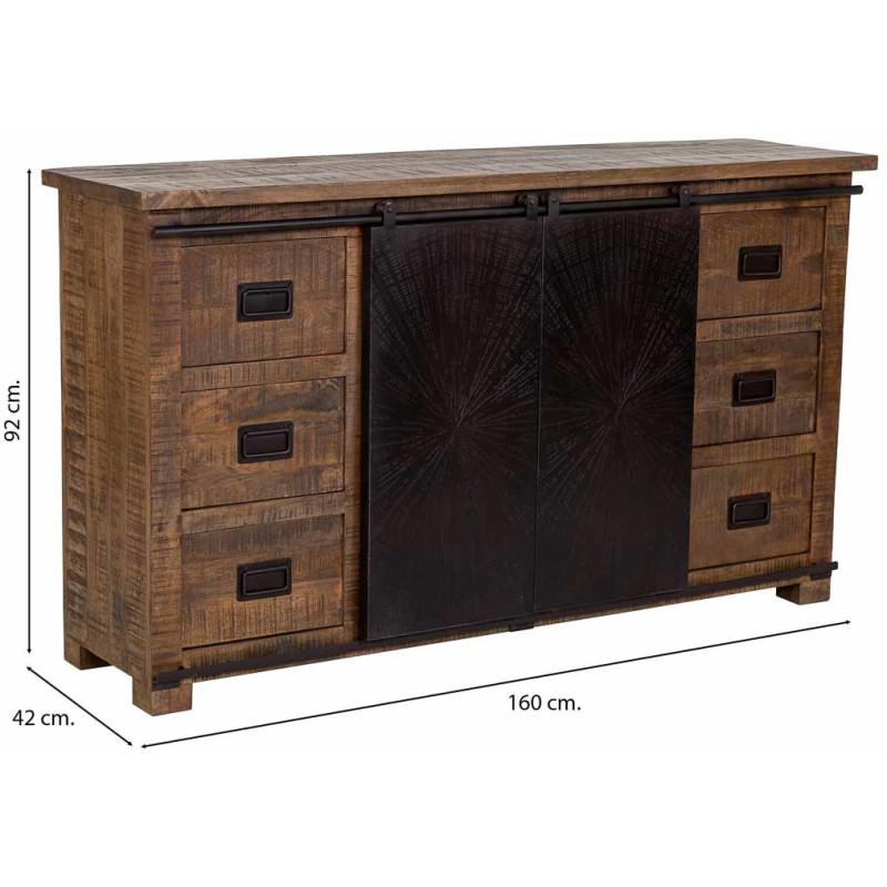 Buffet industriel bois de manguier et...