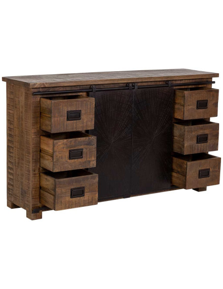 Buffet industriel bois de manguier et fer 160 cm Sheffield