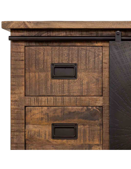 Buffet industriel bois de manguier et fer 160 cm Sheffield