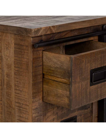Buffet industriel bois de manguier et fer 160 cm Sheffield