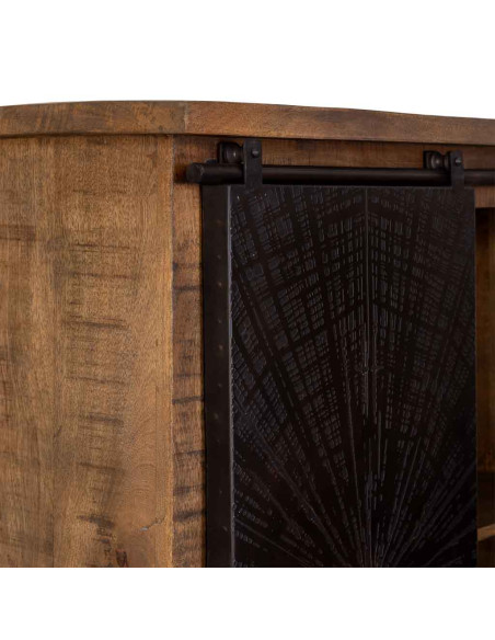 Armoire industrielle en manguier et fer 100 cm Sheffield
