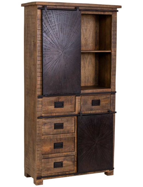 Armoire industrielle en manguier et fer 100 cm Sheffield