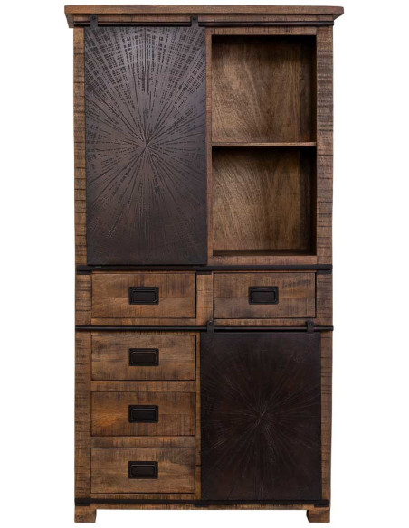Armoire industrielle en manguier et fer 100 cm Sheffield