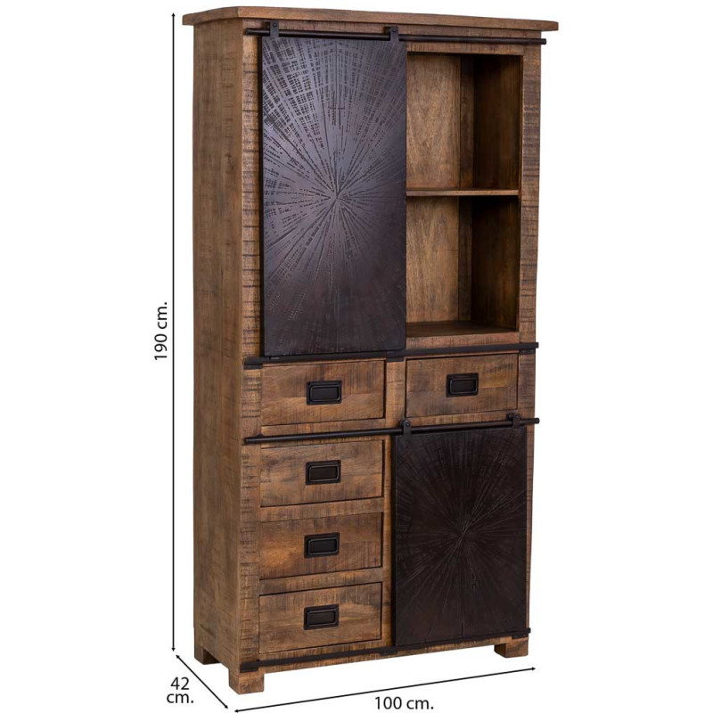 Armoire industrielle en manguier et...