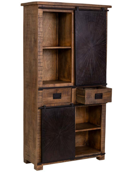 Armoire industrielle en manguier et fer 100 cm Sheffield