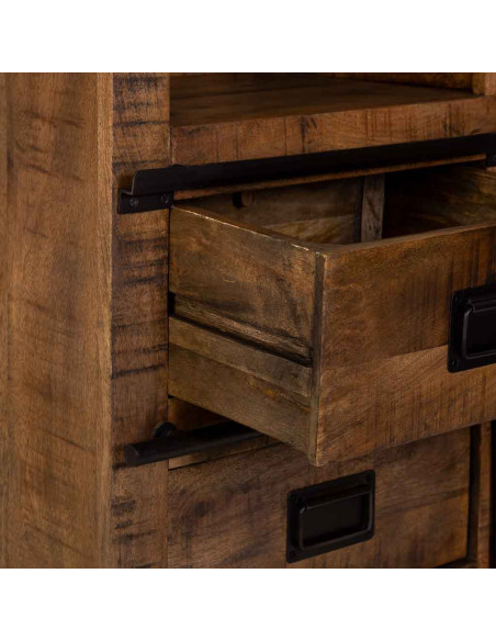 Armoire industrielle en manguier et fer 100 cm Sheffield