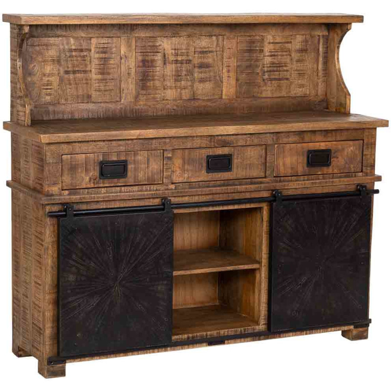 Buffet haut industriel bois et fer...