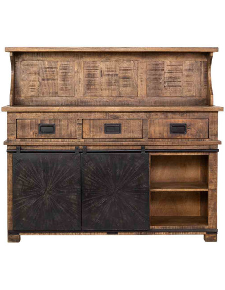 Buffet haut industriel bois et fer 145 cm Sheffield