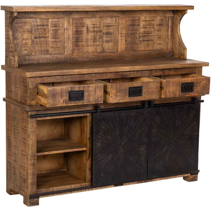 Buffet haut industriel bois et fer...