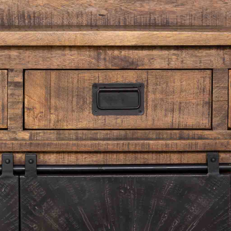 Buffet haut industriel bois et fer...