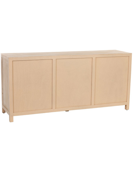 Buffet beige 2 portes 3 tiroirs en bois 160x43x75 cm Tavira