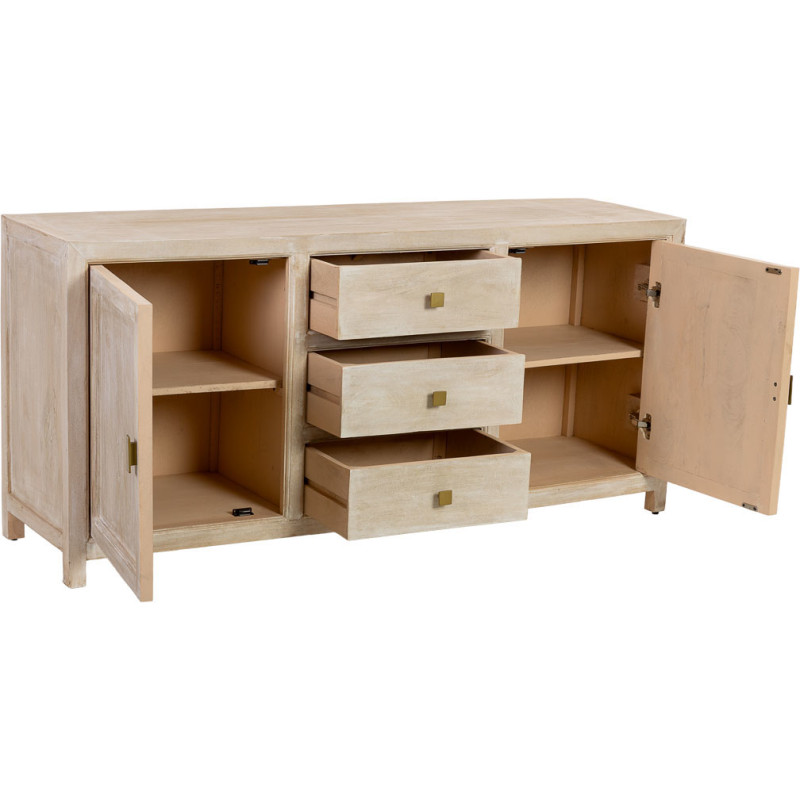 Buffet beige 2 portes 3 tiroirs en...