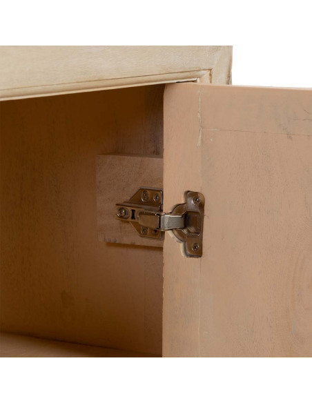 Buffet beige 2 portes 3 tiroirs en bois 160x43x75 cm Tavira
