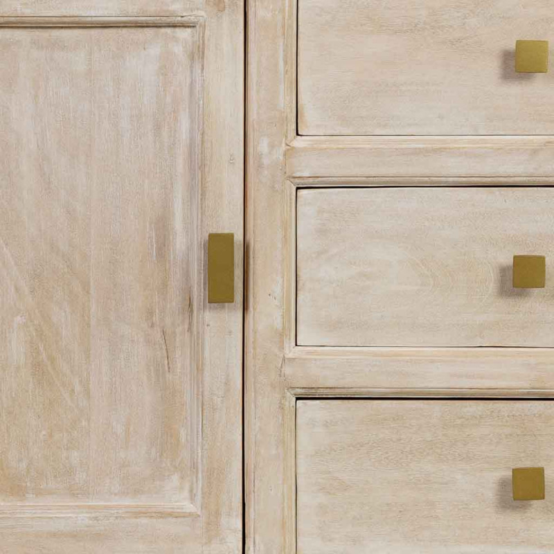 Buffet beige 2 portes 3 tiroirs en...