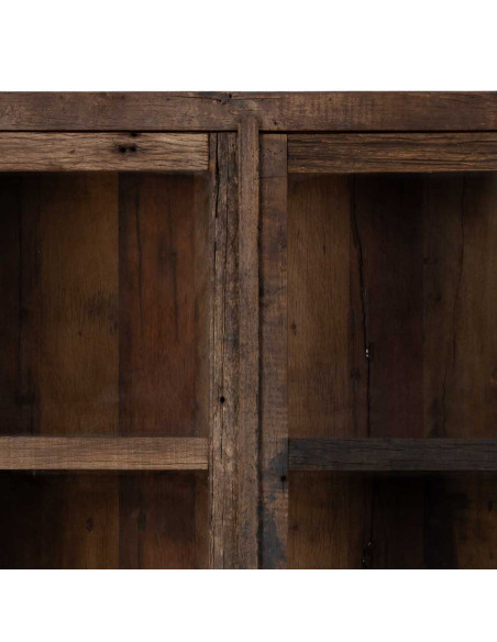 Vitrine en bois de manguier marron 2 portes 100x40x180 cm Lüchow