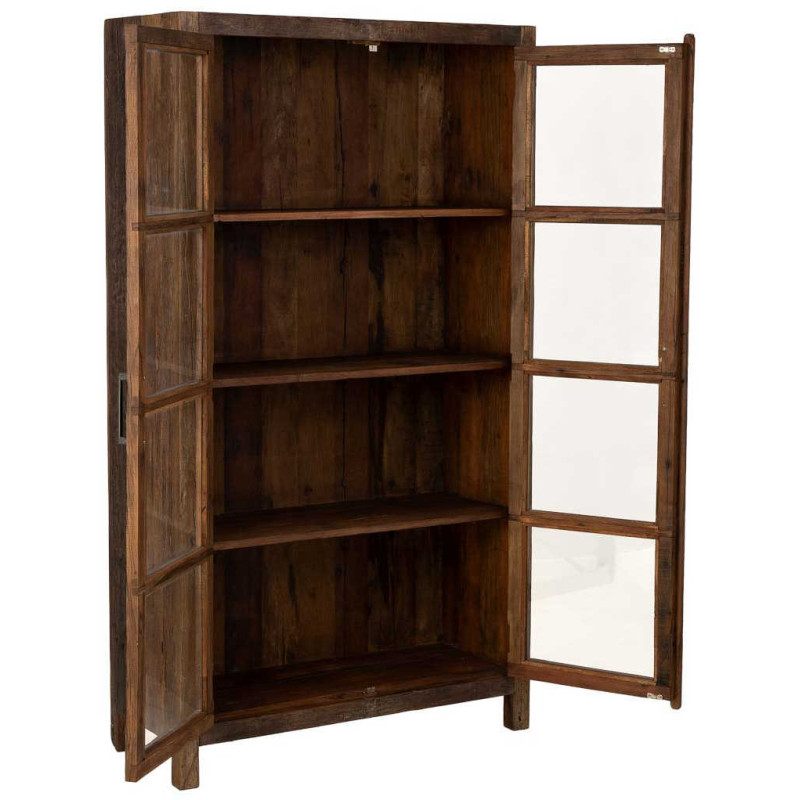 Vitrine en bois de manguier marron 2...
