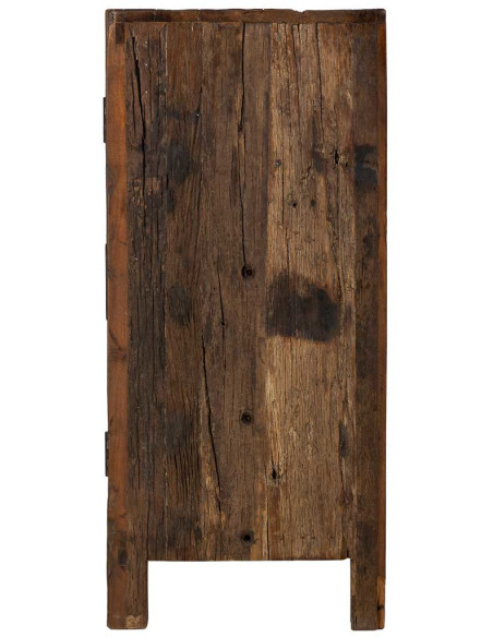 Buffet vitrine bois de manguier marron 4 portes 170x40x90 cm Lüchow