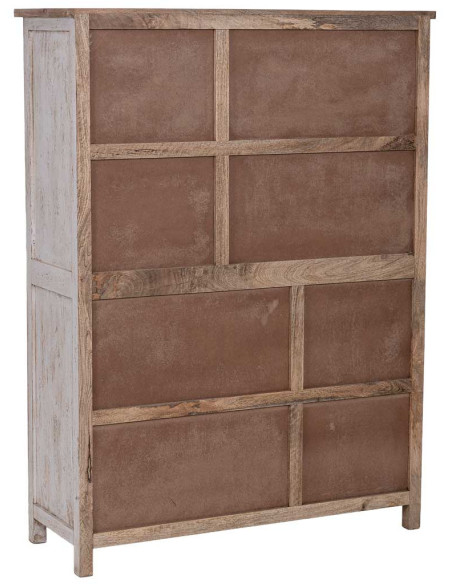 Vitrine vaisselier bois blanc vieilli 111x40x150 cm Kuchaman