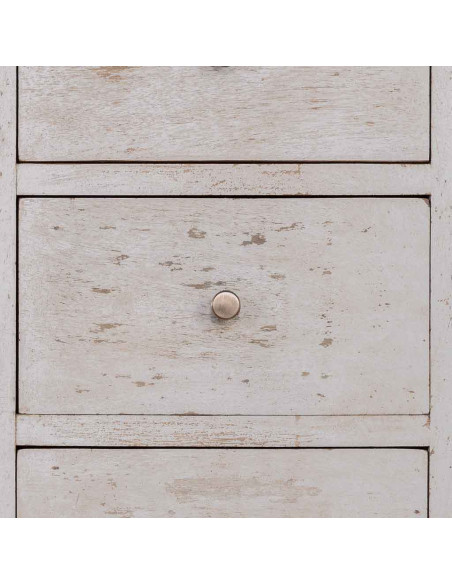 Vitrine vaisselier bois blanc vieilli 111x40x150 cm Kuchaman