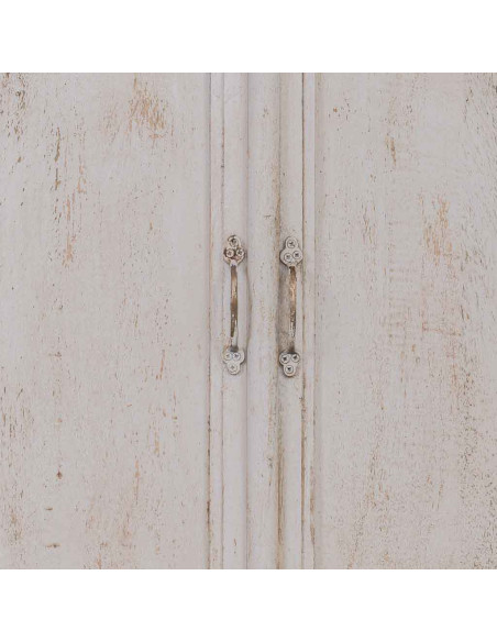 Vitrine vaisselier bois blanc vieilli 111x40x150 cm Kuchaman