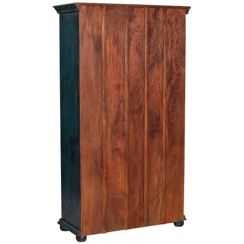 Armoire bois sculpté bleu patiné...