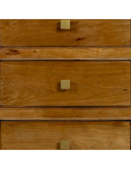 Buffet bois de manguier marron 2 portes 3 tiroirs 160x43x75 cm Khetri