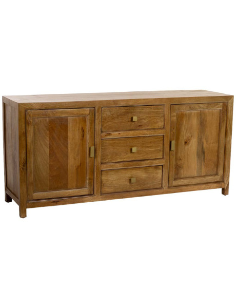 Buffet bois de manguier marron 2 portes 3 tiroirs...