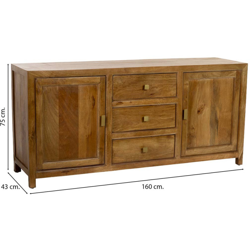 Buffet bois de manguier marron 2...