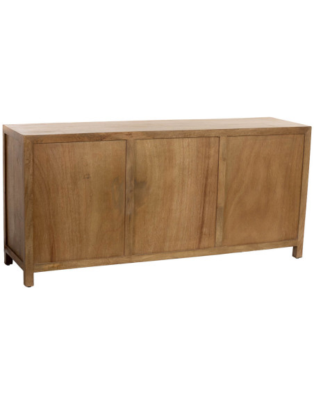 Buffet bois de manguier marron 2 portes 3 tiroirs 160x43x75 cm Khetri