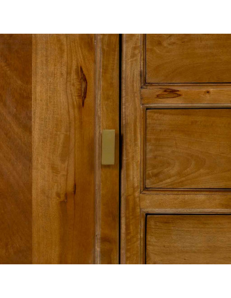 Buffet bois de manguier marron 2 portes 3 tiroirs 160x43x75 cm Khetri