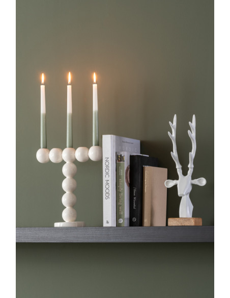 Bougeoir chandelier design blanc en fer 26x11x27 cm Bubbles