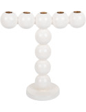 Bougeoir chandelier design blanc en fer 26x11x27 cm Bubbles