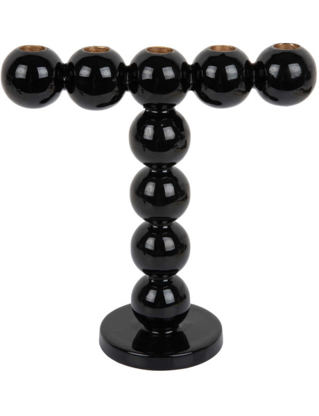 Bougeoir chandelier design noir 26x11x27 cm Bubbles