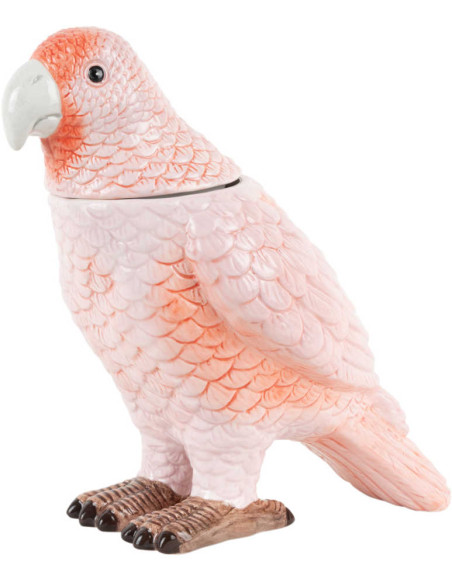 Pot de rangement oiseau céramique rose 23x12,3x20,7 cm Bird