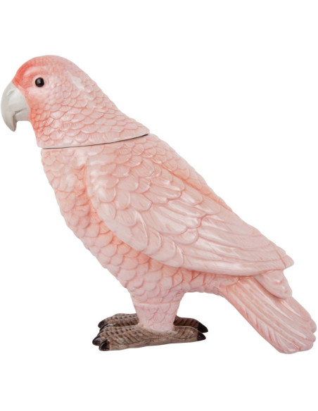Pot de rangement oiseau céramique rose 23x12,3x20,7 cm Bird