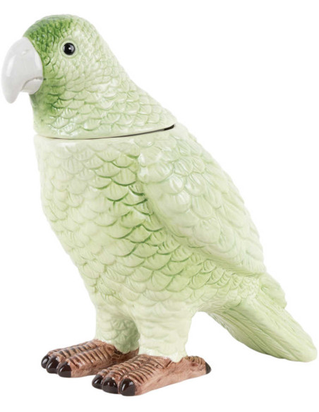 Pot de rangement oiseau vert en céramique Bird