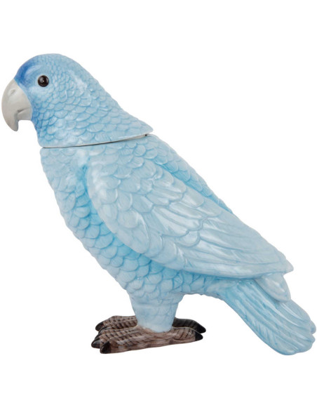 Pot de rangement oiseau bleu en céramique 23x12,3x20,7 cm Bird