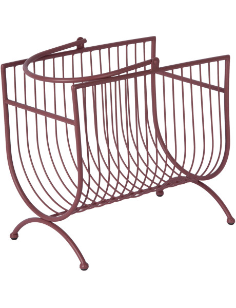 Porte-revues design métal bordeaux 35x20,5x50 cm Riqueza