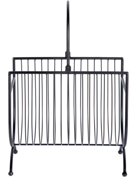 Porte-revues métal noir design 35x20,5x50 cm Riqueza