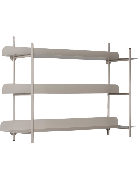 Étagère murale métal gris chaud 3 niveaux 60x16x42 cm...