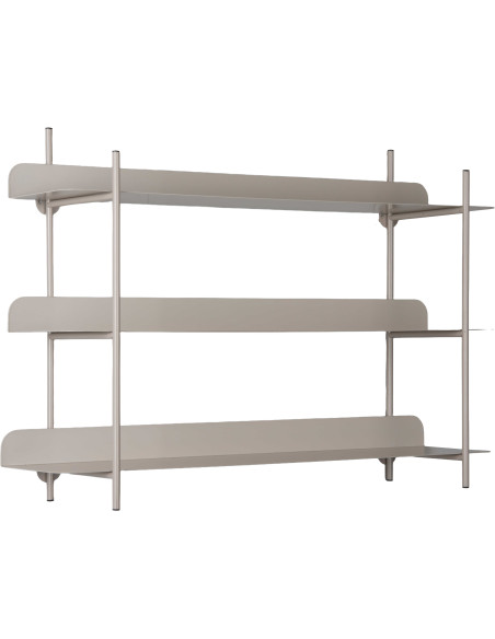 Étagère murale métal gris chaud 3 niveaux 60x16x42 cm Riqueza