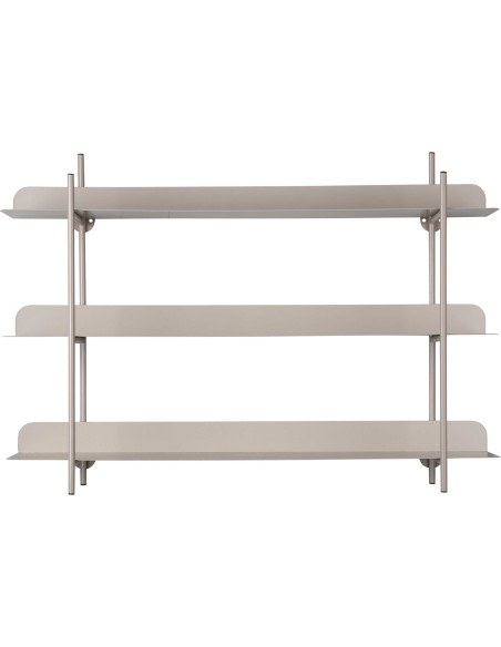 Étagère murale métal gris chaud 3 niveaux 60x16x42 cm Riqueza