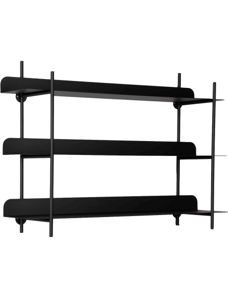 Étagère murale métal noir 3 niveaux 60x16x42 cm Riqueza