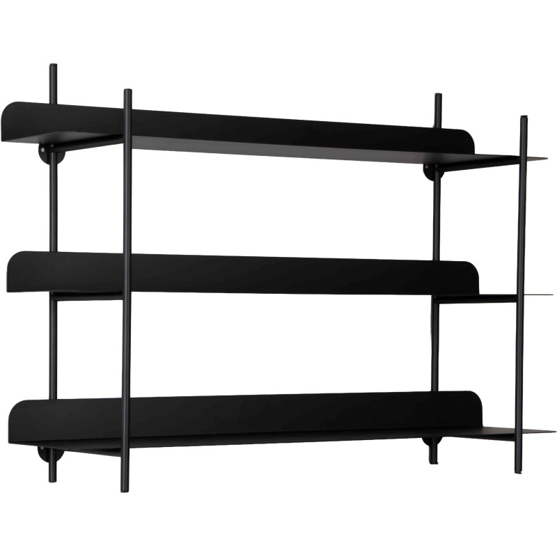 Étagère murale métal noir 3 niveaux...