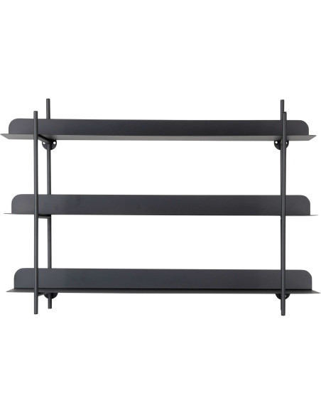 Étagère murale métal noir 3 niveaux 60x16x42 cm Riqueza