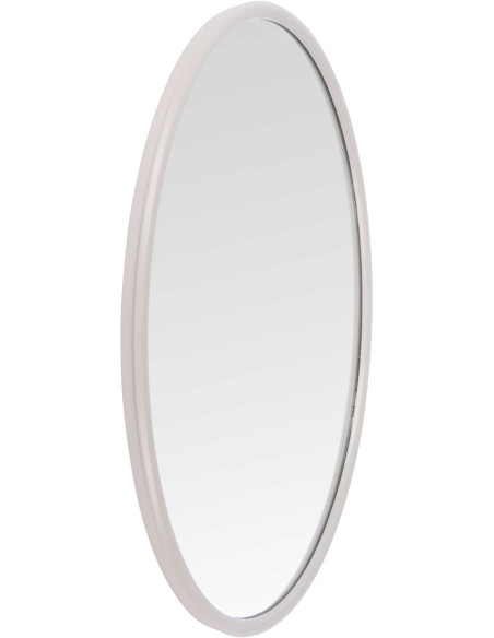 Miroir rond métal gris chaud 50 cm Riqueza