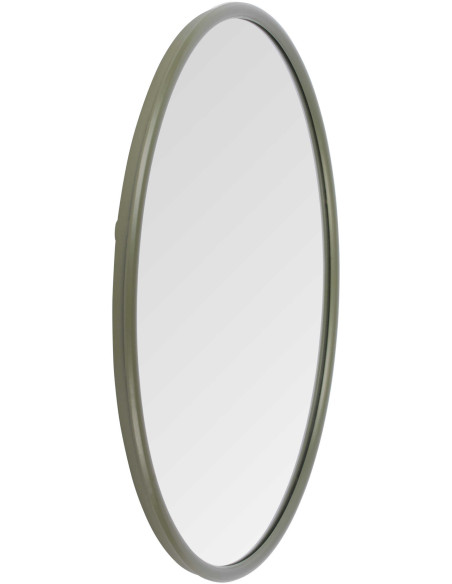 Miroir rond métal vert olive 50 cm Riqueza