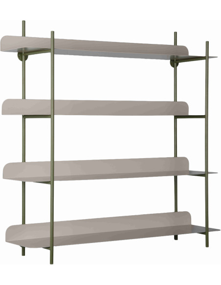 Étagère murale métal vert et gris 4 niveaux Reina